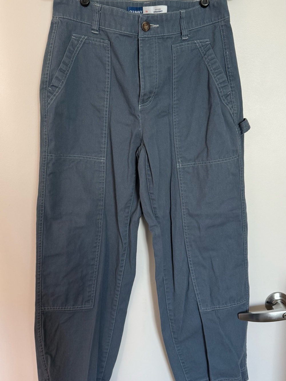 Old Navy Straight-Leg Utility Pants in Slate Blue